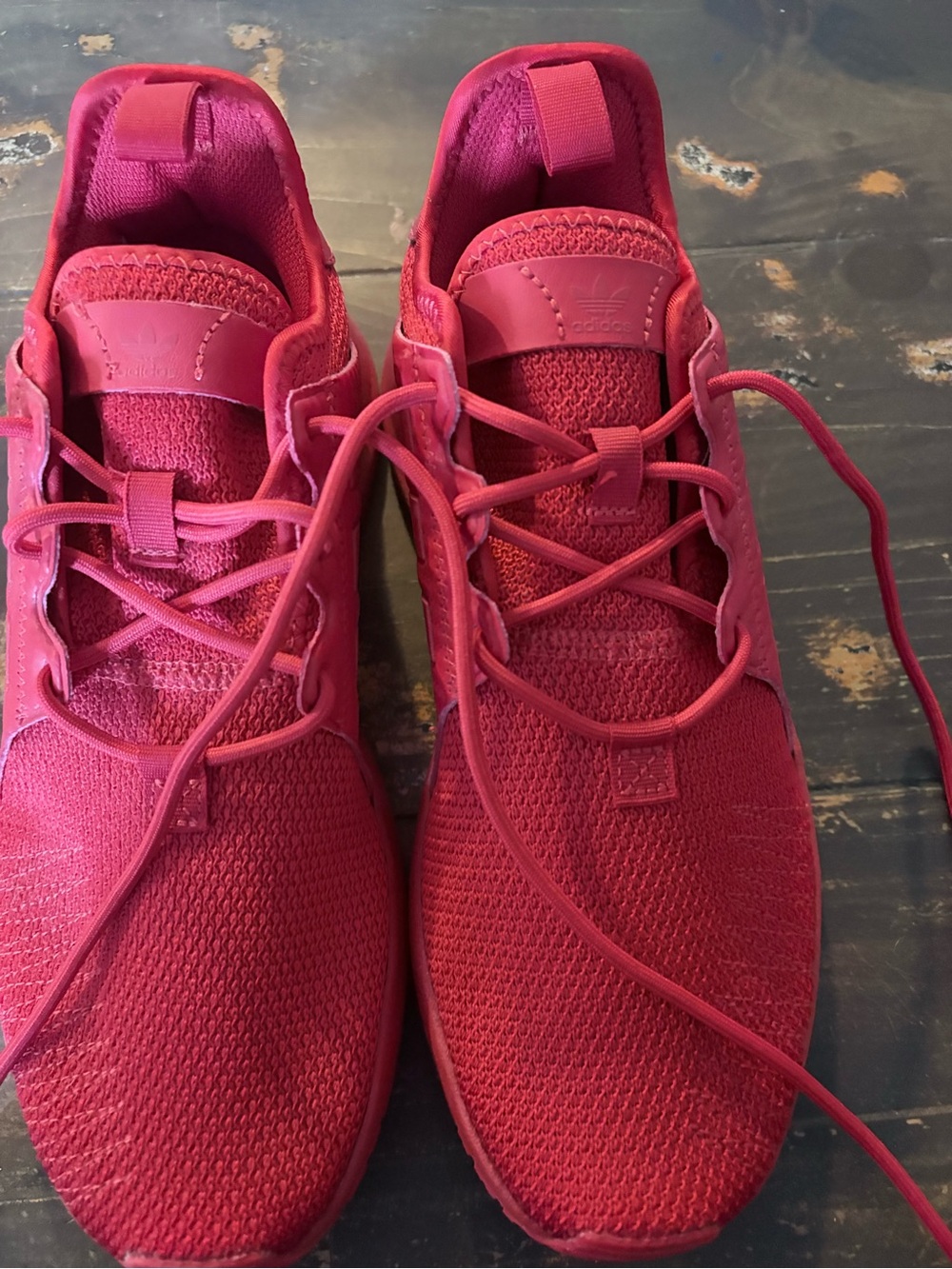 adidas All-Red Knit Lace-Up Sneakers